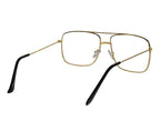 Unisex Clear Golden Retro Square Sunglass