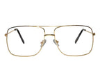 Unisex Clear Golden Retro Square Sunglass