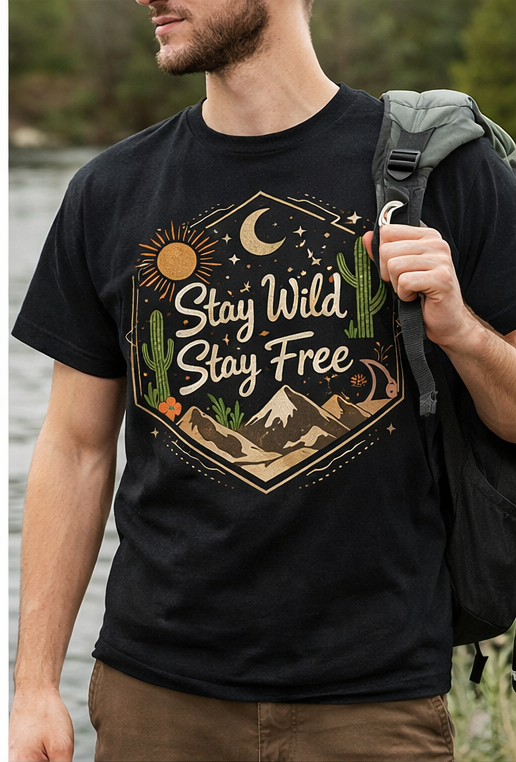 Unisex  stay wild stay free Standard Crew T-Shirt
