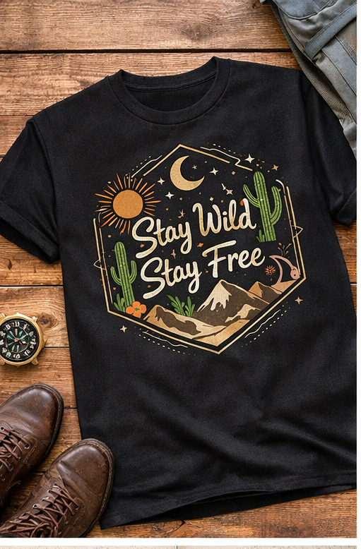 Unisex  stay wild stay free Standard Crew T-Shirt