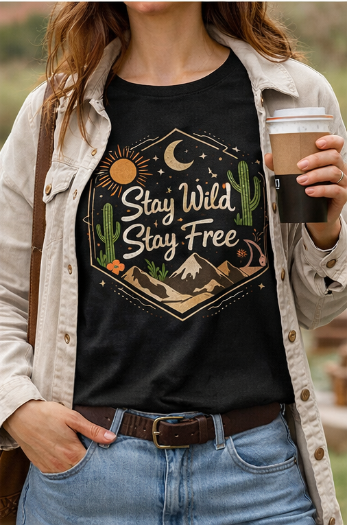 Unisex  stay wild stay free Standard Crew T-Shirt